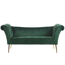 Foto van Beliani nantilly - chaise longue-groen-fluweel