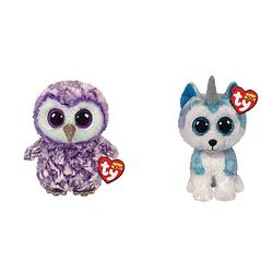 Foto van Ty - knuffel - beanie boo's - moonlight owl & helena husky