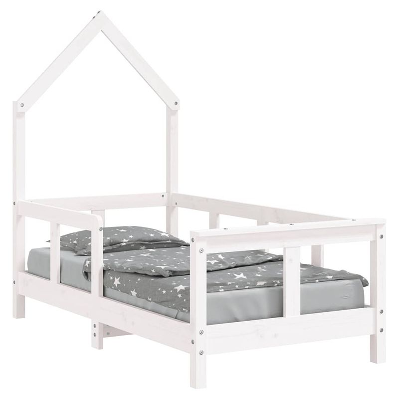 Foto van Vidaxl kinderbedframe 70x140 cm massief grenenhout wit