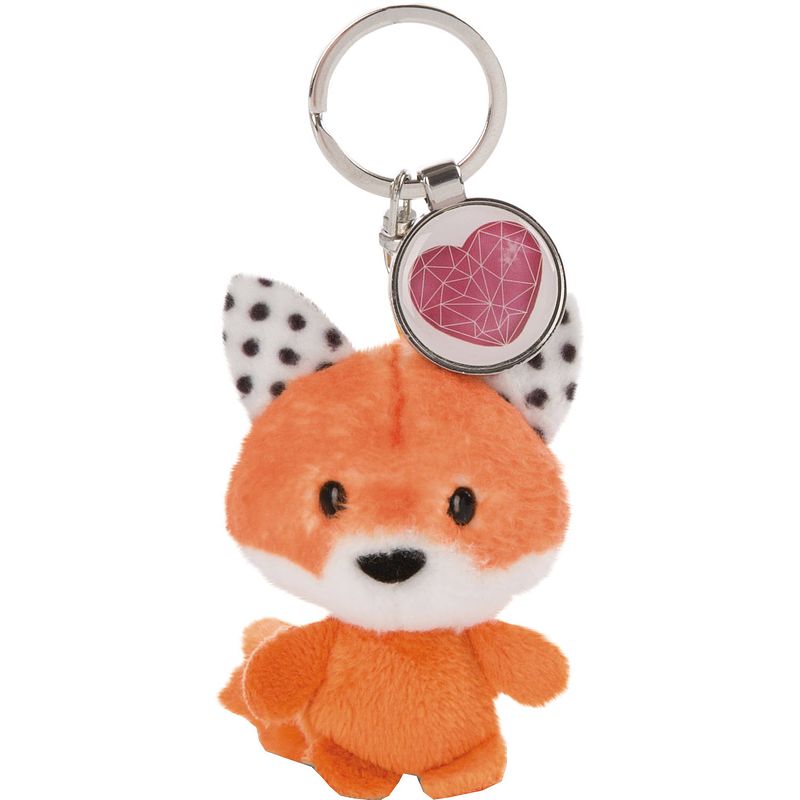 Foto van Nici sleutelhanger hart junior 7 cm pluche/polyester oranje/roze