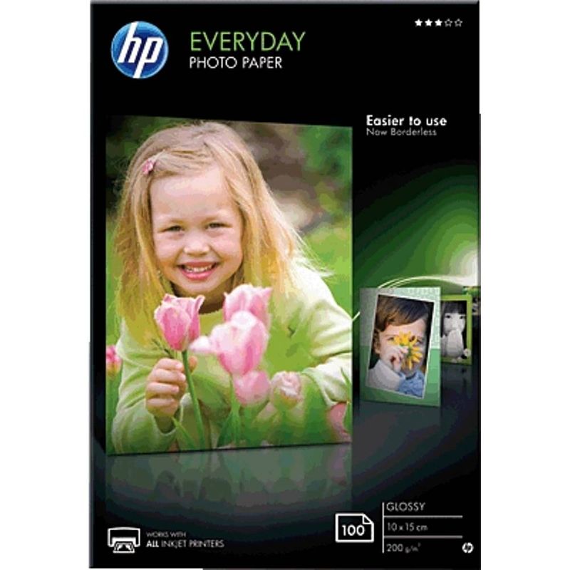 Foto van Hp everyday photo paper cr757a fotopapier 10 x 15 cm 200 g/m² 100 vellen glanzend