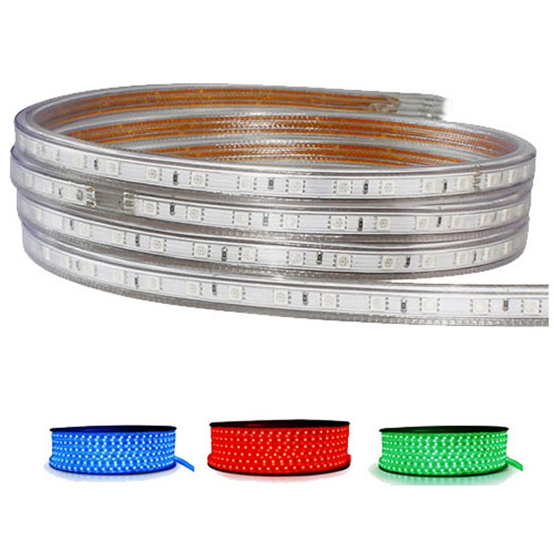 Foto van Led strip rgb - 50 meter - dimbaar - ip65 waterdicht 5050 smd 230v