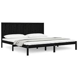 Foto van Vidaxl bedframe massief grenenhout zwart 180x200 cm 6ft super king