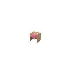 Foto van Van dijk toys houten kubusstoel / kinderstoel roze - 32x32x32cm vanaf 1 jaar (kinderopvan kwaliteit)