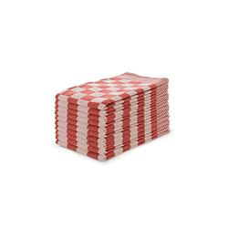 Foto van Elegance theedoekenset blok 65x65cm - rood - set van 10