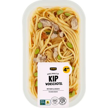 Foto van Jumbo verse maaltijd kip wokschotel met bami & groente 400g