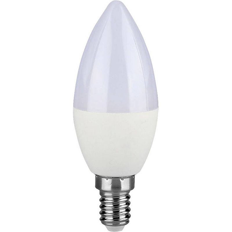 Foto van V-tac 259 led-lamp energielabel f (a - g) e14 kaars 4.5 w = 40 w natuurwit (ø x l) 37 mm x 100 mm 1 stuk(s)