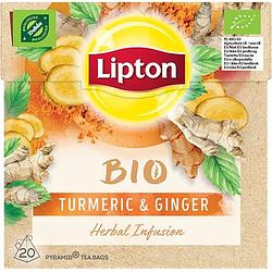 Foto van Lipton thee bio turmeric & ginger 46g bij jumbo