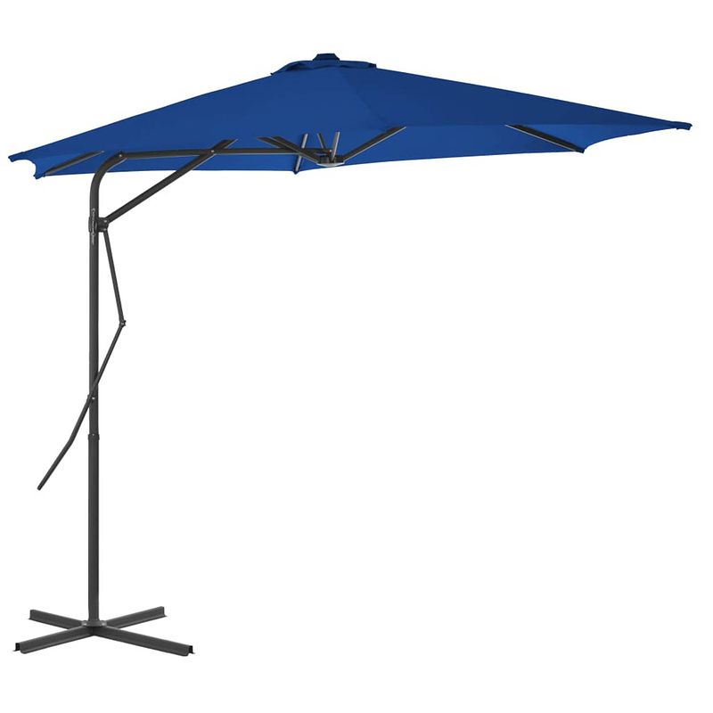 Foto van Vidaxl parasol met stalen paal 300x230 cm blauw