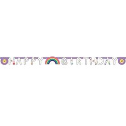 Foto van Amscan letterslinger ""happy birthday"" peppa pig paars 170 cm