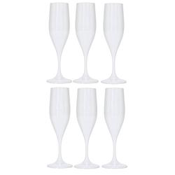 Foto van Juypal champagneglas - 12x - wit - kunststof - 150 ml - herbruikbaar - champagneglazen