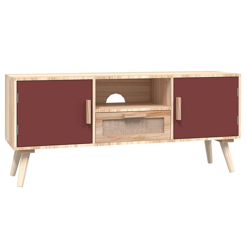 Foto van The living store klassieke tv-meubel - 105 x 30 x 45 cm - duurzaam bewerkt hout - voldoende opbergruimte