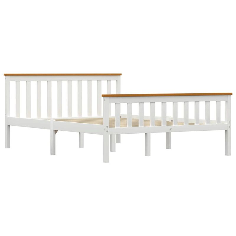 Foto van The living store bed vuren - 140 x 200 cm - massief houten bedframe met robuuste constructie