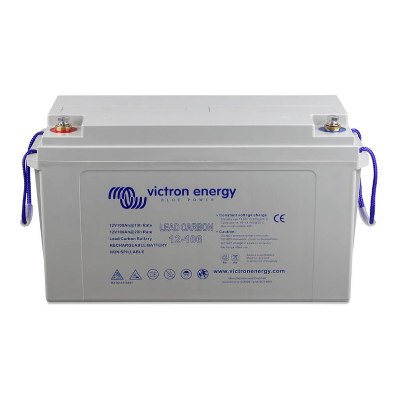 Foto van Victron energy blei kohlenstoff 12v/100ah loodaccu 12 v 100 ah lood-carbon (b x h x d) 410 x 225 x 172 mm m8-schroefaansluiting