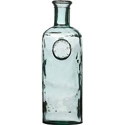 Foto van Natural living bloemenvaas olive bottle - transparant - glas - d13 x h45 cm - fles vazen - vazen