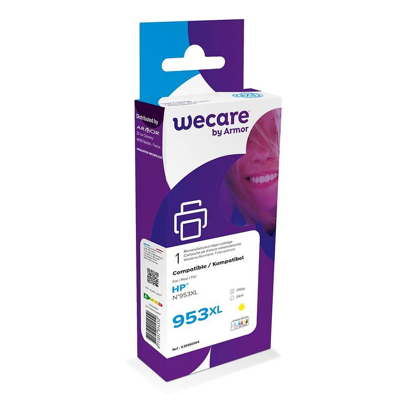 Foto van Wecare cartridge compatible met hp 953 xl yellow