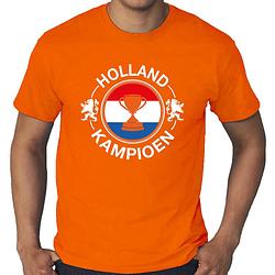 Foto van Grote maten oranje fan shirt / kleding holland kampioen met beker ek/ wk voor heren 4xl - feestshirts