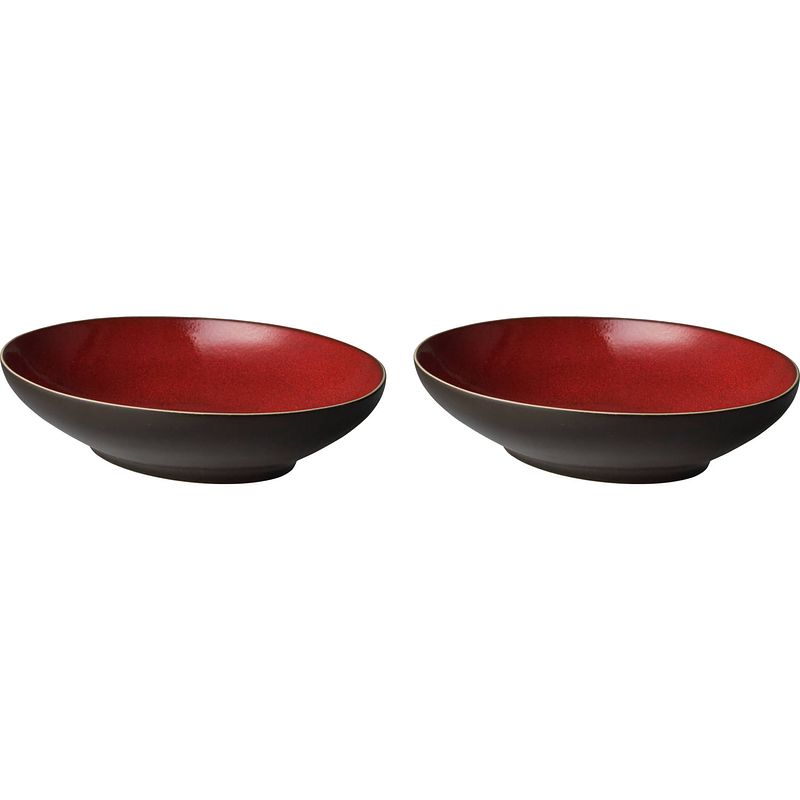 Foto van Palmer bord diep lava 23 cm bruin rood stoneware 2 stuk(s)