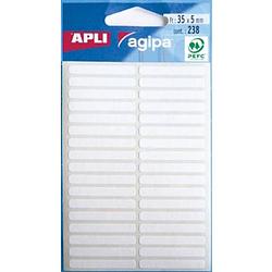 Foto van Agipa witte etiketten in etui ft 5 x 35 mm (b x h), 238 stuks, 34 per blad