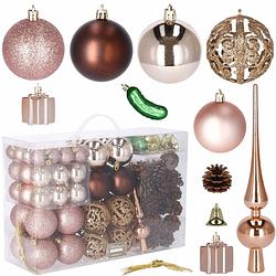 Foto van Kerstballen 101 stuks rosé/roze/goud/bruin tinten