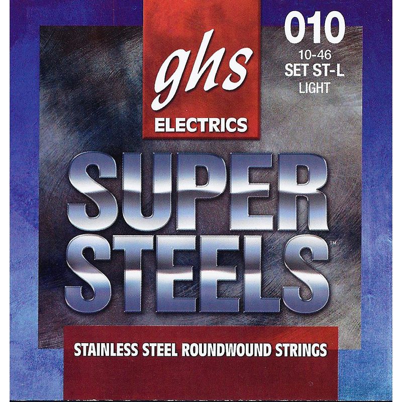 Foto van Ghs st-l super steels light snarenset voor elektrische gitaar