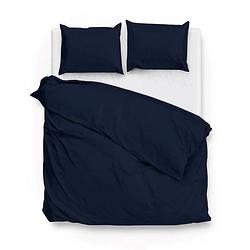 Foto van Zo home satinado dekbedovertrekset uni katoen satijn - navy blue 260x200/220cm