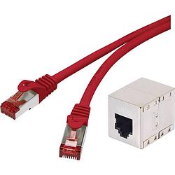 Foto van Renkforce rf-3829086 rj45 netwerkkabel, patchkabel cat 6 s/ftp 20.00 m rood snagless, vergulde steekcontacten 1 stuk(s)