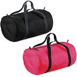 Foto van Set van 2x kleine sport/draag tassen 50 x 30 x 26 cm - zwart en roze - sporttassen