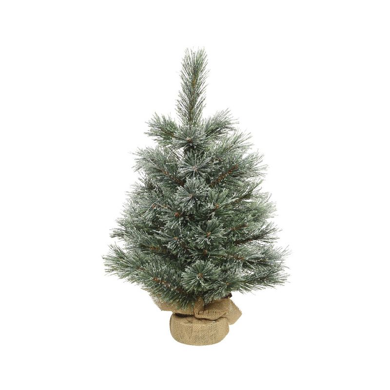 Foto van Everlands - cashmere kunstkerstboom frost d30h45 cm groen/wit kerst