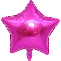 Foto van Folieballon ster donker roze 18 inch 45 cm