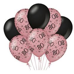 Foto van Paper dreams ballonnen 80 jaar dames latex roze/zwart