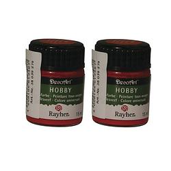 Foto van 2x acrylverf/hobbyverf wijnrood 15 ml hobby materiaal - hobbyverf