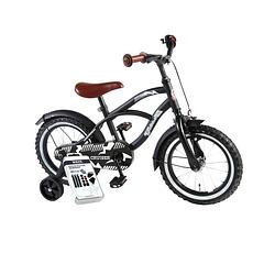 Foto van Volare kinderfiets black cruiser - 14 inch - zwart - inclusief ways bandenplakset