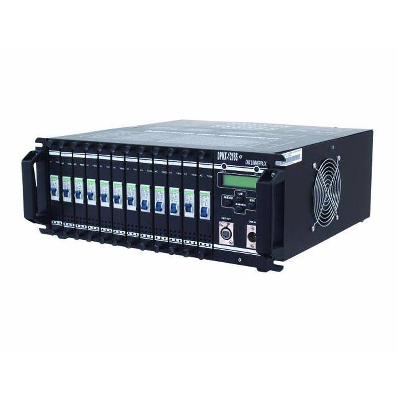 Foto van Eurolite dpmx-1216 s dmx dimmer 12-kanaals 19 inch bouwvorm