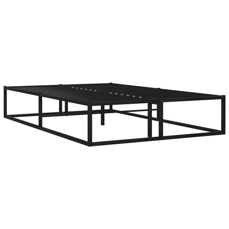 Foto van The living store metalen bedframe - zwart - 125 x 205 x 32.5 cm - gepoedercoat metaal