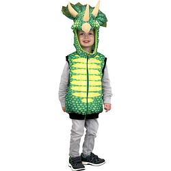 Foto van Small foot verkleedkostuum vest triceratops groen 44 cm