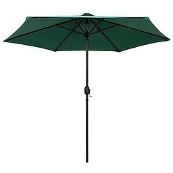 Foto van The living store tuinparasol - led verlichting - groen - 270 x 236 cm - polyester