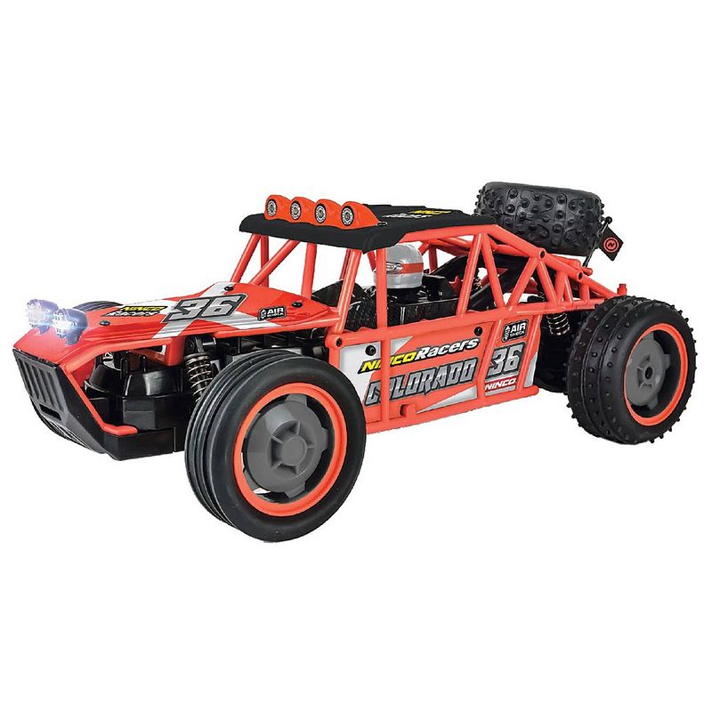 Foto van Ninco raceauto rc high speed buggy 1:10 rubber oranje 2-delig