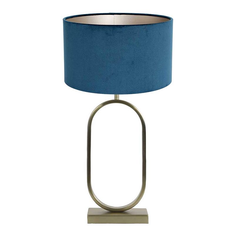 Foto van Light & living jamiri tafellamp - e27 (grote fitting) - blauw en goud