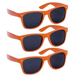 Foto van Hippe party zonnebrillen oranje 4 stuks - verkleedbrillen