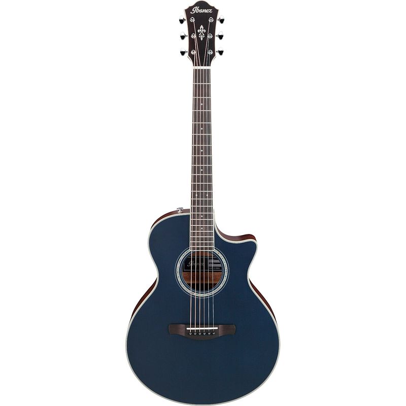 Foto van Ibanez ae200jr dark tide blue flat elektrisch-akoestische westerngitaar met gigbag