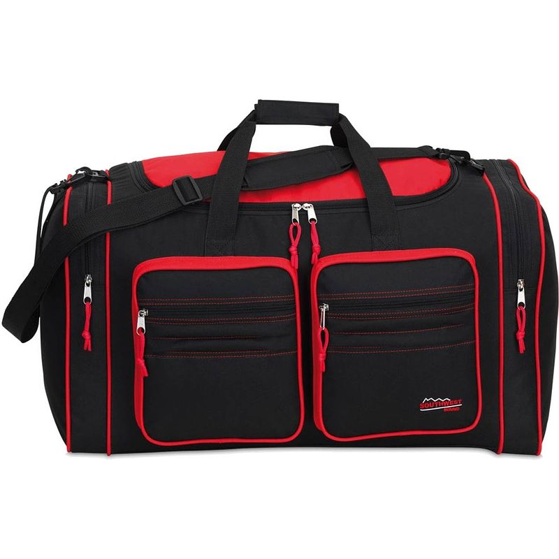 Foto van Fabrizio sporttas southwest bound 71,5 liter zwart/rood