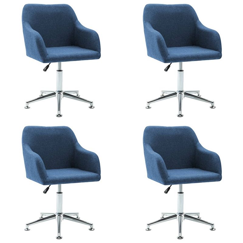 Foto van Vidaxl eetkamerstoelen draaibaar 4 st stof blauw