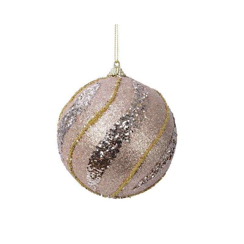 Foto van Decoris - kerstbal foam d10 cm licht goud kerst