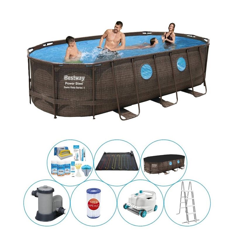 Foto van Bestway power steel swim vista ovaal 549x274x122 cm - zwembad met accessoires