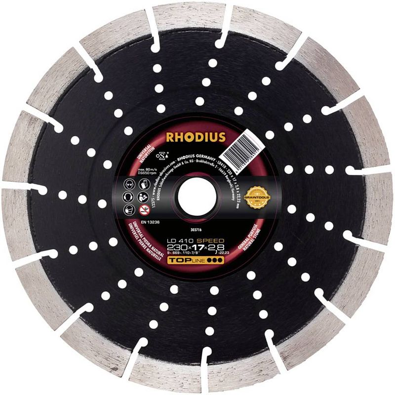 Foto van Rhodius 303715 ld410 speed diamanten doorslijpschijf diameter 180 mm 1 stuk(s)