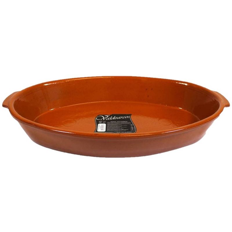 Foto van Tapas ovenschaal/serveerschaal ovaal terracotta fontein 7 liter - snack en tapasschalen