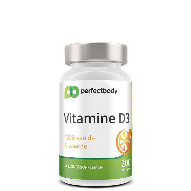 Foto van Perfectbody vitamine d3 - 25mcg - 200 softgels
