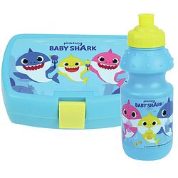 Foto van 1x kinder lunch set baby shark van kunststof - lunchboxen