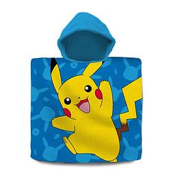 Foto van Pokemon bad cape/poncho - 60 x 120 cm - katoen - voor kinderen - badcapes